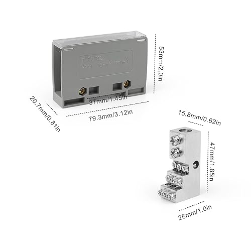 Scatola di Distribuzione Terminale, Morsettiera Con Coperchio di Protezione, Blocco di cablaggio su Guida DIN 100A 690 V Scatola di Distribuzione Terminali A 1 Ingressi 9 Uscite - Honorern