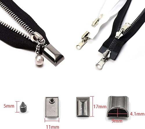 61 pz stile rettangolare cerniera coda clip cerniera tirare top tappi riparazione inferiore accessori fai da te denti Y cerniere lunghe con cacciavite dorato/argento/bronzo - Honorern