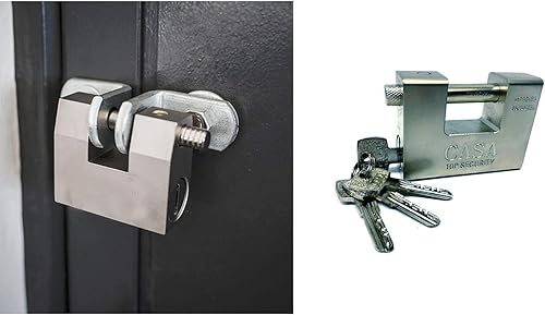 Lucchetto catenaccio antiscasso a baionetta 94mm per cancelli serrande 4 chiavi - Honorern