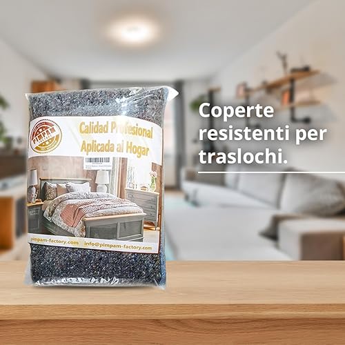PimPam Factory - Coperta di Protezione Extra Imballaggio per Trasloco da 140 x 200 cm - Telo Imbianchino Copritutto Resistenti e Senza Pelucchi - Coperta Spessa Traslochi - Fabbricato in UE - Honorern