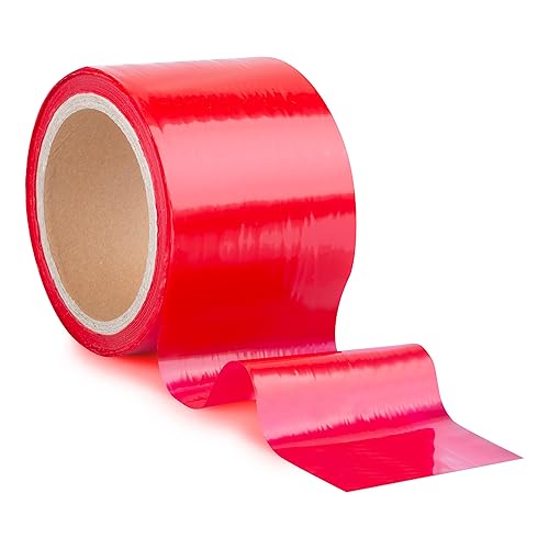 Nastro flutter colorato, 50 m x 70 mm, LDPE, spessore 50 µ, per interni ed esterni, nastro non adesivo, colore rosso - Honorern