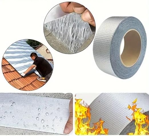 Nastro impermeabile in gomma butilica 50mm x 5 metri nastro sigillante alluminio perdite sul tetto tappare fessure superficiali tubi aria acqua sigillante adesivo in rotolo - Honorern