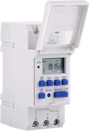Interruttore timer digitale, interruttore orario universale con programmi giornalieri e settimanali, controllo orario elettronico con display LCD, 12V 24V 110V, bianco(24v) - Honorern