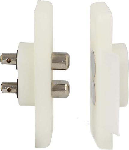 Amig - Connettore passacorrente per porte con 2 morsetti. 2P - Amperaggio massimo: 2A - 48 x 16 mm - Consente il passaggio della corrente mentre la porta è chiusa - Nylon bianco - Honorern