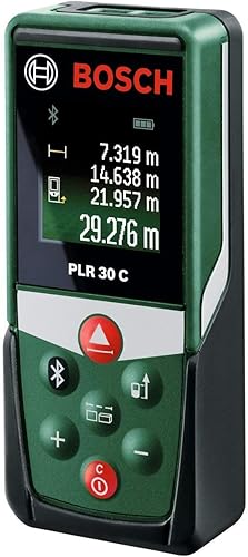 Bosch Metro Laser Distanziometro Laser PLR 30 C (misura distanze fino a 30 m con precisione, connettività Bluetooth, funzioni di misurazione) - Honorern