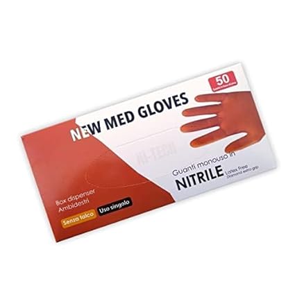 Guanti in Nitrile - Taglia L, Confezione da 50 pz | Arancioni Diamantati Senza Polvere, Ipoallergenici, Certificati CE | Per Meccanici, Alimenti, Tatuator - Honorern