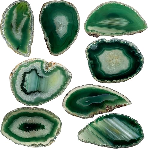 4 pomelli agata verde naturale, pomelli pietra cucina geode, pomelli marmo cassetti per armadietti, pomelli per cassettiera, pomelli mobili cucina con viti (Gemme verdi) - Honorern