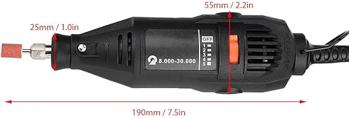 130W Mini elettrico trapano smerigliatrice lucidatrice rettificatrice lucidatrice utensile rotante 220V con regolazione a 5 velocità(EU Plug 220V) - Honorern