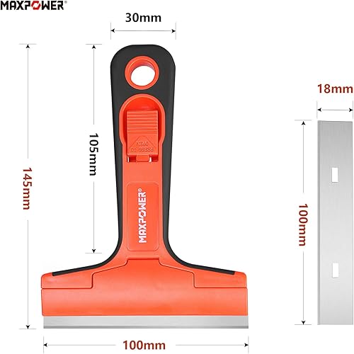 MAXPOWER Raschietto Vetro con 10 lame Raschietto Piano Induzione 10cm Raschietto per piastrelle - Honorern