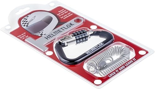 Casco Lok HL-4437 - Serratura per casco con lucchetto a combinazione e cavo - Honorern