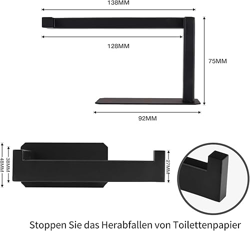 Porta Carta Igienica Adesivo, Portarotolo Carta Igienica Adesivo, Porta Rotolo Carta Igienica Da Parete, Porta Rotoli Carta Igienica, Installazione Facile e Veloce per Bagni - Honorern