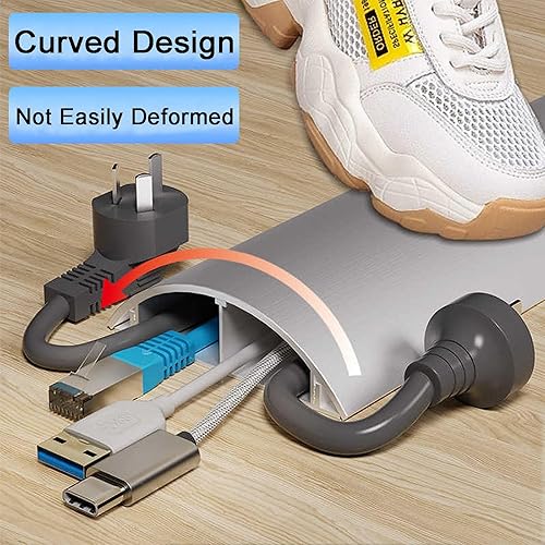 YLLSMGS Canalina Passacavi Calpestabile Heavy Duty Alluminio Impermeabile Adesivo Copertura Passacavi Pavimento Hider Canale(39 * 11.5mm/1.5 * 0.45in) - Honorern