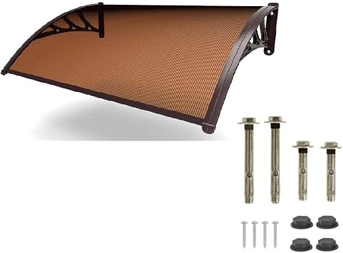 Pensilina Tettoia in Policarbonato 120x100 cm + Kit Montaggio - Fumé - Honorern