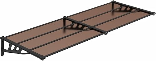 Tettoia per Esterno, Pensilina da Esterno, Tettoia per Porta, in Policarbonato Trasparente Nera 400x100 cm - Honorern