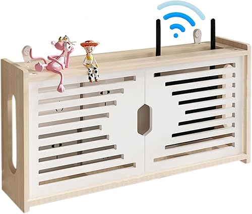 Scatola Nascondi Cavi da Parete, Scatola Router WiFi da Muro, Scaffale Router Wifi da Parete per Nascondere il Router e Mettere in Ordine i Suoi Cavi - Honorern
