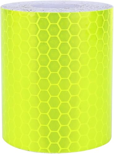 Strisce catarifrangenti Adesive 5cm x Catarifrangente Nastro Adesivo Giallo Fluo Nastro Adesivo Riflettente Nastro di Avvertenza a Rotolo - Honorern