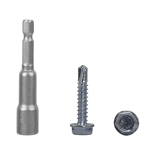 Confezione da 200 pezzi, DIN 7504 K in acciaio zincato 4,8 x 25 mm, viti autoforanti in lamiera di metallo, testa a rondella esagonale, autofilettante (200, 4,8 x 25 mm) - Honorern