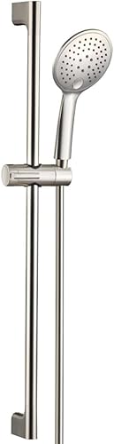 1317410 | Saliscendi Doccia Euphoria1 con Soffione, Interasse Fisso 75cm Asta Doccia 76,5cm, Doccetta a 3 funzioni con Sistema Anticalcare, Flessibile Doccia in Pvc, Colore Acciaio - Honorern