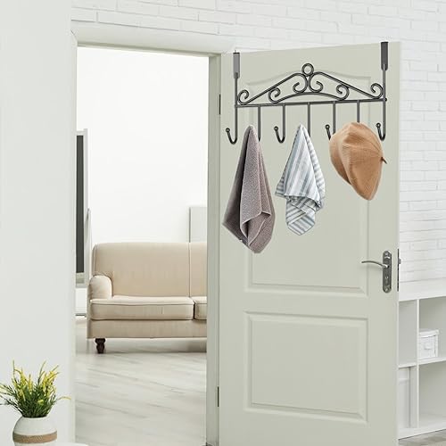 Povanjer Ganci sopra la Porta - Appendiabiti per Porta Resistente a Forma di Gatto con 7 Ganci | Appendiabiti da Porta per Vestiti, Cappelli, Asciugamani, Ganci da Porta per Soggiorno, Bagno, Camera - Honorern
