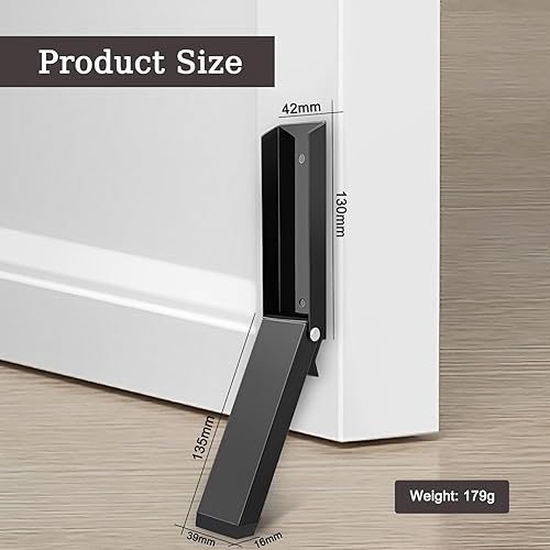 Blocca Porta,Fermaporta da Pavimento,Fermaporta A Pedale Con Testa In Gomma Antiscivolo,Regolabile In Altezza Ferma Porta,per Porte di Garage,Uffici,Abitazioni,per Tenere Aperte Le Porte di Casa(Nero) - Honorern