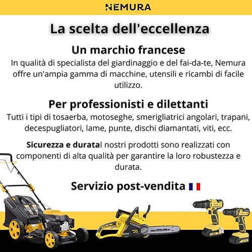 Guida Nemura da 33 cm e set di 3 catene per motoseghe - 47 Maglie di trasmissione - Passo 3/8 LP - Calibro 0.50 (1,3 mm) - Ricambi di qualità professionale per utensili - Marca francese - Honorern