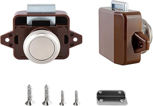 2 Pezzi Serratura a Pulsante Cassetto Cupboard Door Catch Lock Serratura per Mobili Serratura a Pressione per Armadietti,Cassetti,Armadietti,Senza Chiave,per Roulotte,Camper,Barche - Honorern