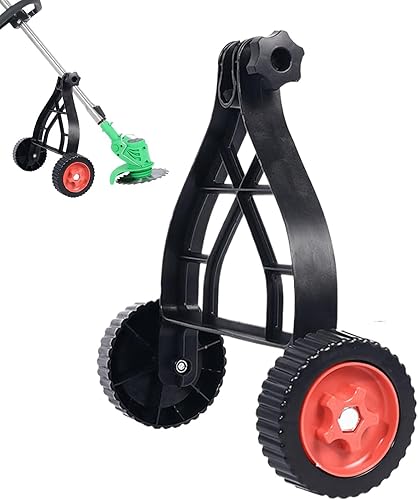 String Trimmer Support Wheels, Auxiliary Wheels Lawnmower Wheel, Brush Cutter Wheel Mower Attachment, Adjustable Grass Cutter Holder, Lawn Mower Accessories Enhanced Stability for Mower - Honorern