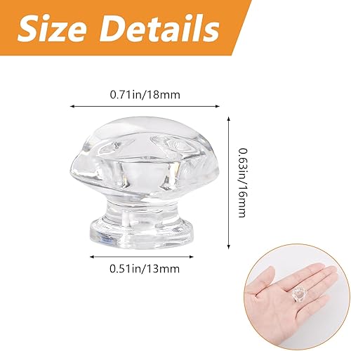 MOROBOR Mini pomelli acrilici autoadesivi a forma di triangolo, 24 pezzi, senza foratura, trasparenti per specchio, armadio/guardaroba, confezione regalo e altri piccoli mobili - Honorern