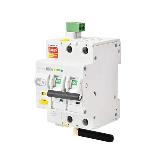 INTERRUTTORE MAGNETOTERMICO SMART WIFI 2P 16A RIARMO AUTOMATICO APP TUYA OCCUPA 3 MODULI DIN - Honorern