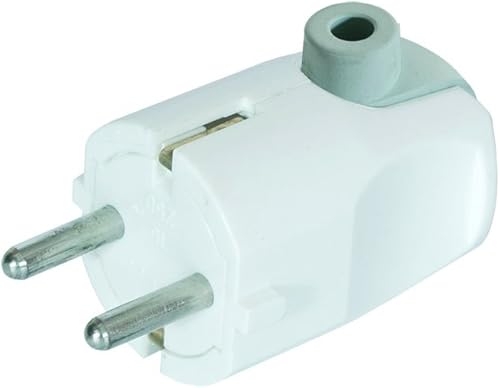 Spina Schuko ad angolo, con protezione contatto, spina 220 V angolare, bianca, IP20 16A ~ 250 V - Honorern