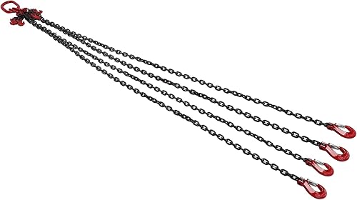 Imbracature a Catena a 4 Vie in Acciaio Legato, Imbracatura a Catena a 4 Gambe con Gancio per Imbracatura Imbracatura a Catena di Sollevamento Regolabile per Miniere Porti - Honorern