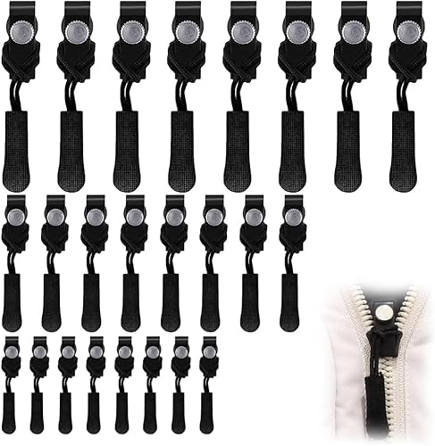 30 Pcs Kit di riparazione della cerniera lampo Sostituzione della cerniera lampo per giacche valigie e zaini di piccole medie e grandi dimensioni Riparatore istantaneo di cerniere lampo - Honorern