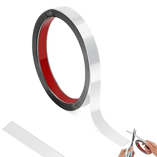 Listello da Parete, 5m x 1,5cm Modanatura da Parete in Acciaio Inossidabile, Modanatura Autoadesiva in Acciaio Inox, Modanatura Metallica Flessibile Autoadesiva, per Specchi, Mobili, Oro - Honorern