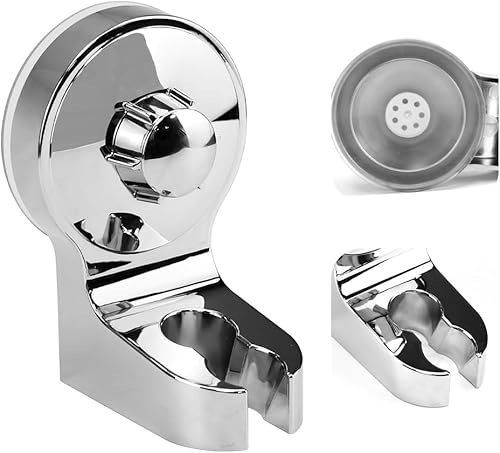 Supporto Doccia Ventosa Supporto per Soffione a Ventosa Diametro 22 mm Senza Foratura Porta Doccino per Doccia a Ventosa in ABS, Argento - Honorern