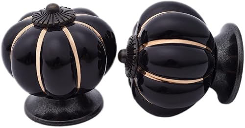 6Pcs Manopole in Ceramica Pomelli per Mobili Zucca Pomelli per Cassetti in Ceramica a Forma di Zucca per Mobili da Ufficio, Armadio da Cucina, Cassetti (Arancione) - Honorern