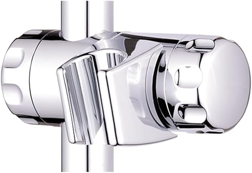 8126005 | Supporto Soffione Doccia Scorrevole e Regolabile in Abs per Asta Saliscendi da 25mm, Supporto Doccetta Standard, Finitura Cromata Argento - Honorern