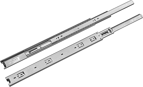0 1 paio di guide scorrevoli a sfere per un cassetto L: 350/400/450/500/550 mm/estrazione totale/carico massimo-30 kg | L: 400 mm, Nichel - Honorern