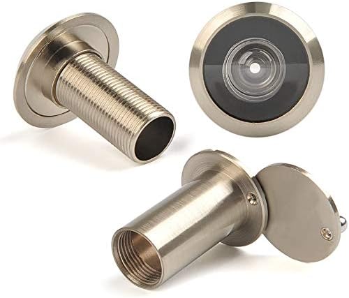 Spioncino con Coperchio 60-85 mm Diametro 14 mm Ottone Nichel Satinato, Metallo, 0 - Honorern