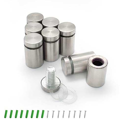 8 Pezzi Distanziatori, Distanziali per Targhe 19×30, Distanziali per Targhe in Acciaio Inox, Durevoli e Antigraffio, Adatti per Opere D'arte, Foto, Certificati, Cartelloni Pubblicitari - Honorern