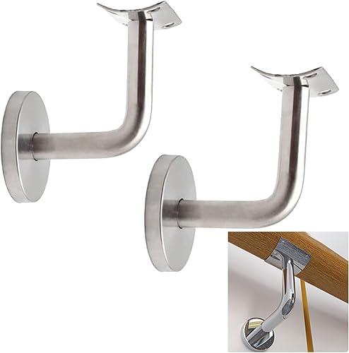 Supporto per corrimano, supporto per corrimano in acciaio inox, attacco per corrimano, per ringhiere supporto a parete in legno con rosone di copertura (4 pezzi) - Honorern