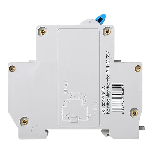 INTERRUTTORE MAGNETOTERMICO DIFFERENZIALE SALVAVITA PER BARRA DIN 1 MODULO 1P+N 10A C10 240V 30mA 4.5KA - Honorern