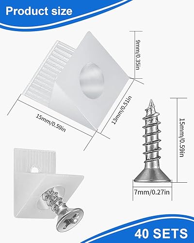 TPZORJX 40Pcs Cunei di Fissaggio Stabilizzatori, Cunei Per Mobili Rinforzo Fondo Cassetti Reggipiano con Viti,per Riparare e Rinforzare Cassetti Rrotti o Deformati - Honorern