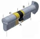 CILINDRO CON CODOLO MODULARE AD ALTA SICUREZZA EVO K50 TOP VARIE MISURE (1, CODOLO 30 mm CHIAVE 40 mm) - Honorern