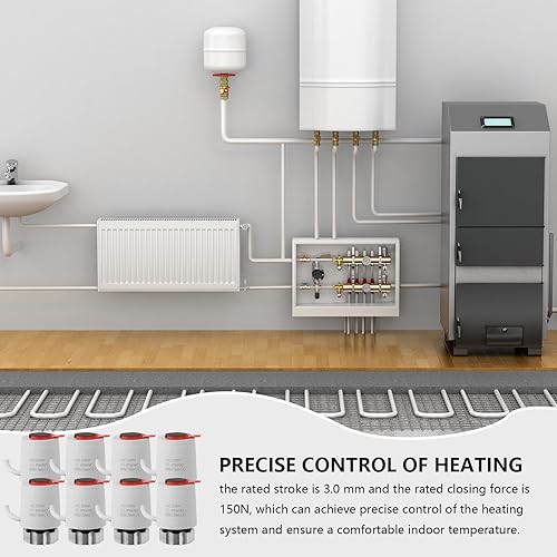 Attuatore Per Riscaldamento A Pavimento, 8 Pezzi 230V M30x1,5mm NC (Normalmente Chiuso) Valvola Per Riscaldamento A Pavimento Normalmente Chiusa Per Quasi Tutti I Distributori Circuito Riscaldamento - Honorern