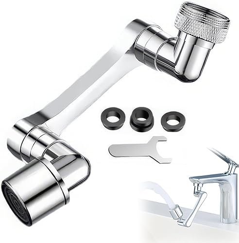 1 Pcs Allungatore per Rubinetto, Rubinetto Girevole a 1080°, Aeratore Universale per Rubinetto, Filtro Anti-Schizzi per Rubinetto, con 2 Modalità di Uscita Dell'acqua, per Bagno e Cucina - Honorern