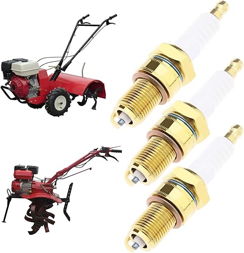eMagTech 3 Pezzi F7TC Candela Di Ricambio Nichelato Candela Motore A Benzina Accessori Per Candele Per Tosaerba Trattore Rototiller - Honorern