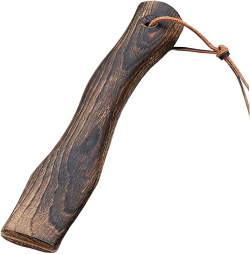 Maniglia per ascia da 33 cm in legno di ricambio con cordino in pelle per appenderla, impugnatura ergonomica curva di ricambio con adatta per l'interfaccia, 4 x 1,3 cm - Honorern