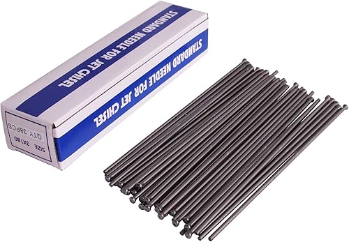 38PCS Scrostatore Ad Aghi, Aghi Di Ricambio, Ablatore Ad Aghi per Utensili Pneumatici, Attacco per Martello Pneumatico 180x3 mm - Honorern