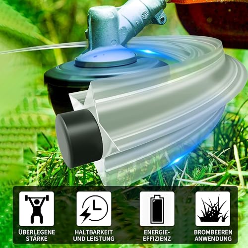 Filo per decespugliatore universale, 2,4 mm x 100 m, colore grigio scuro, 100 m, in nylon, resistente - Honorern