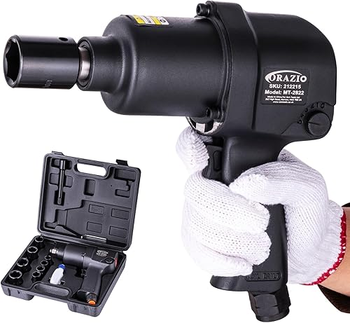 Set di Avvitatore a Impulsi Pneumatico 1/2' 720 NM Twin Hammer con 8 Bussole 12-24mm Professionale Chiave a Percussione ad Aria Svita e Avvita per Ruote Auto Furgoni Moto - Honorern